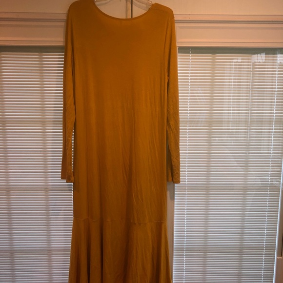 Beautiful Ruffled bottom Mustard Maxi Dress! - Picture 6 of 6